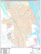 Port Orange Wall Map Premium Style
